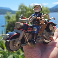 1993 Vintage Biker Mice From Mars Throttle Action Figure & Motorcycle ~ As Is