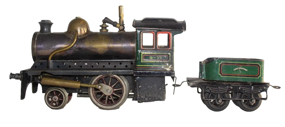 1910's Uncommon Bing 1-gauge Steam Stork Leg Locomotive w/ Tender - Image 2 of 4