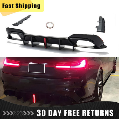 Rear Diffuser LED VT Style For 2019-2022 BMW 3 Series 330i M340i G20 M Sport