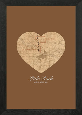 Little Rock Arkansas City Heart Str Framed Wall Art Poster Canvas Print Picture