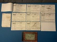 1855&ndash;1856 American Express Co. Bound Receipt Book W/ 8 receipts