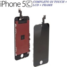 DISPLAY SCHERMO PER APPLE TOUCH SCREEN LCD RETINA VETRO FRAME  IPHONE 5C NERO