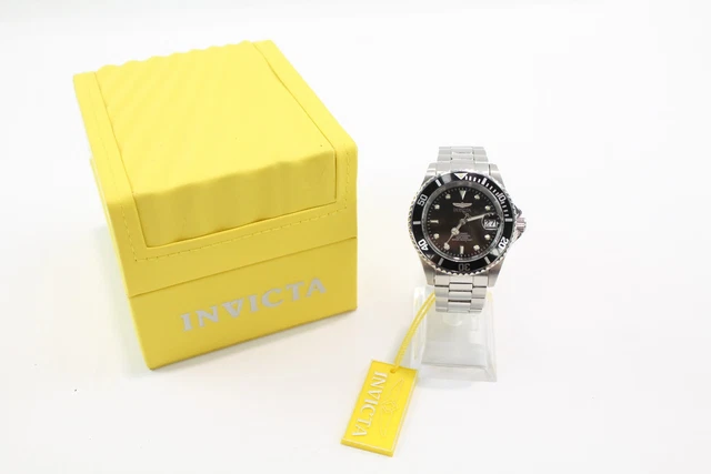 02 Invicta Prefessional Divers Black Dial Watch Automatic Working