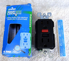 Leviton Smart Lock 8599-RBE GFCI Duplex Receptacle 15 Amp 125 Volt Black