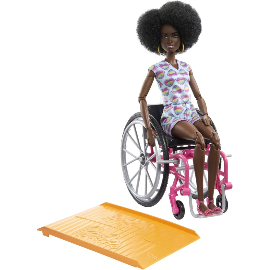 Barbie Fashionistas Afro Hair Doll with Wheelchair New