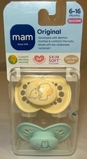 6-16 Month MAM Original Skin Soft Silicone 2 Pacifiers with Sterilizer Box