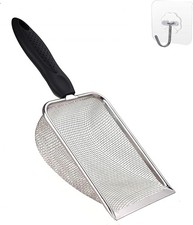 Cat Litter Scoop Stainless Steel Mesh Scooper Long Handle Deep Shovel Non-Stick