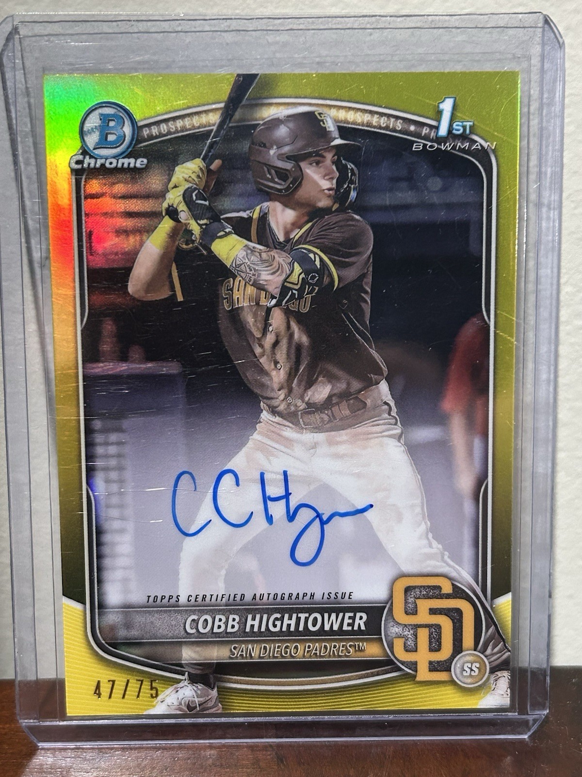 COBB HIGHTOWER 2025 BOWMAN CHROME 1ST YELLOW REFRACTOR AUTO /75 