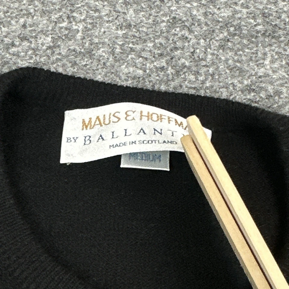 Suéter de cachemir Maus & Hoffman Ballantyne para mujer M negro manga corta Escocia Foto 3 de 4