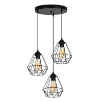 HäNgelampe Draht Metall Schwarz Ø45 Cm E27 Esstisch Pendelleuchte Wohnzimmer