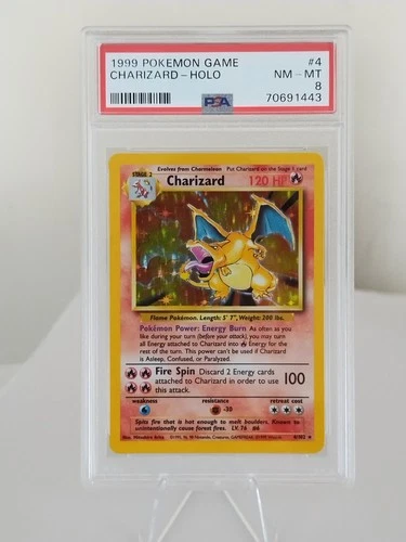 1999 Pokemon Base Set Unlimited Charizard Holo #4 PSA 8