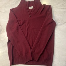 Hermes Long Sleeve Cashmere Mens Quarter Zip Sweater Maroon Sz XXL