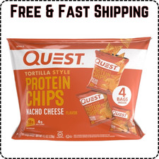 Quest Tortilla Style Protein Chips Nacho Cheese Baked 1.1oz 4 Count