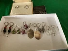 Vintage Dangle/ Drop Sterling Silver Earrings Lot Of 7 Pairs