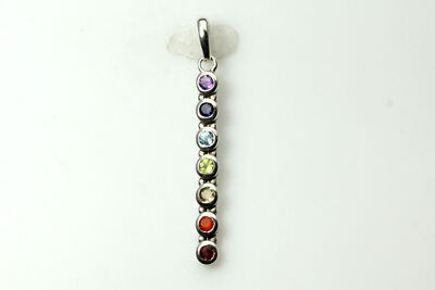 925 Sterling Silver Rainbow Drop Pendant 2.9 Grams (PEN6466)
