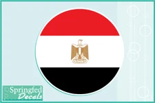 EGYPT Flag ROUND Vinyl Decal Car Truck Sticker Egyptian Flag Sticker