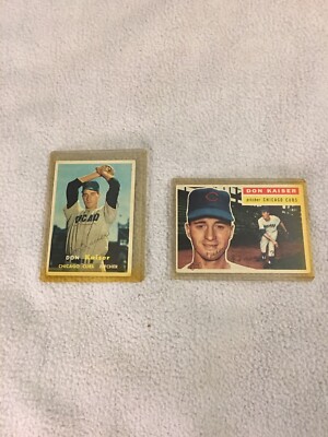 Don Kaiser 1956/124 Topps /1957 /134 Topps ( BOTH AUTOGRAPHED) #124 HAS (2) B73