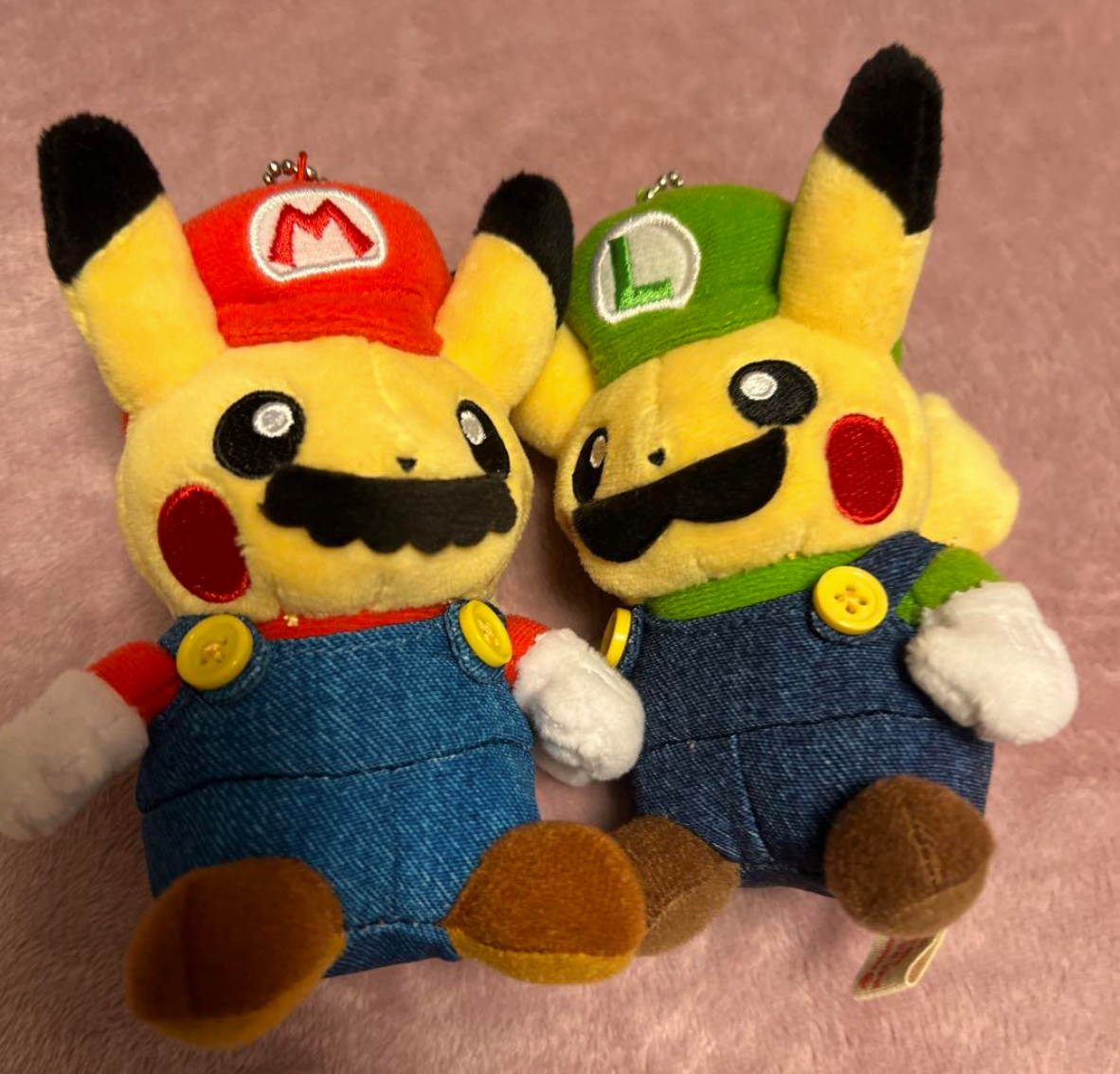 Nintendo Pokemon Center Limited Mario Pikachu Luigi Pikachu Plush
