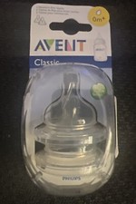 New AVENT Philips silicone bottle nipples, 0 m 