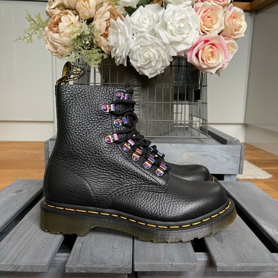 Dr. Martens 1460 Pascal Milled Nappa Premium Leather Black Boots UK 4 EU 37  US 6 | eBay