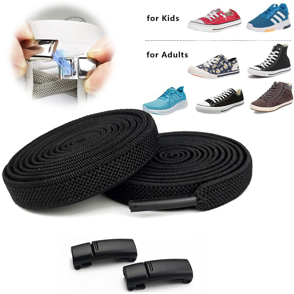 APL Lacci Elastici per Scarpe Magnetici Senza Lacci per Bambini e Adulti (Nero)