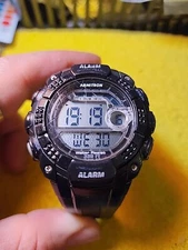 Armitron Pro Sport MD09188(R) WATCH WORKING Rubber Strap Digital Alarm