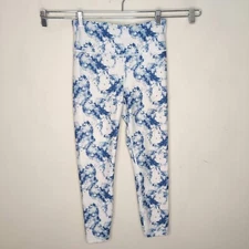 Gap Fit Leggins Size Small Blackout Technology Blue White Tie Dye Mid Rise