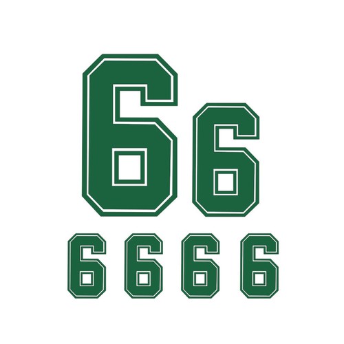 6pcs Set Bold Border Font Vinyl Heat Transfer Iron On Jersey Number Baseball - Picture 78 of 81