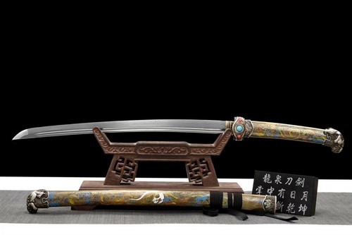 31"JAPANESE SAMURAI SWORD WAKIZASHI FOLDED STEEL BLADE Brass Saya Sharp - Picture 8 of 12