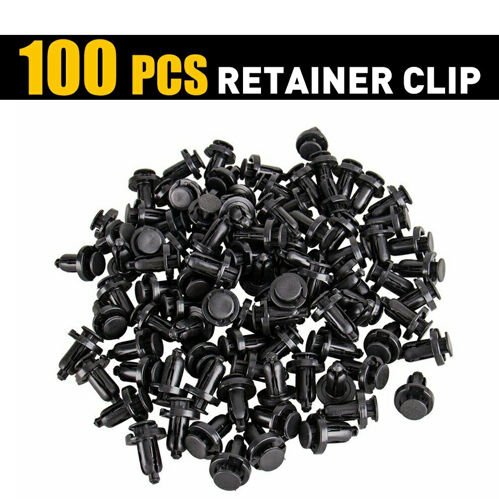 100 Pcs Bumper 10mm Clips Hood Fender Push Rivets Retainer Fasteners for Honda