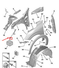 Support d'aile avant gauche PEUGEOT 208 MK2 P21 9828275680 NEUF ORIGINE