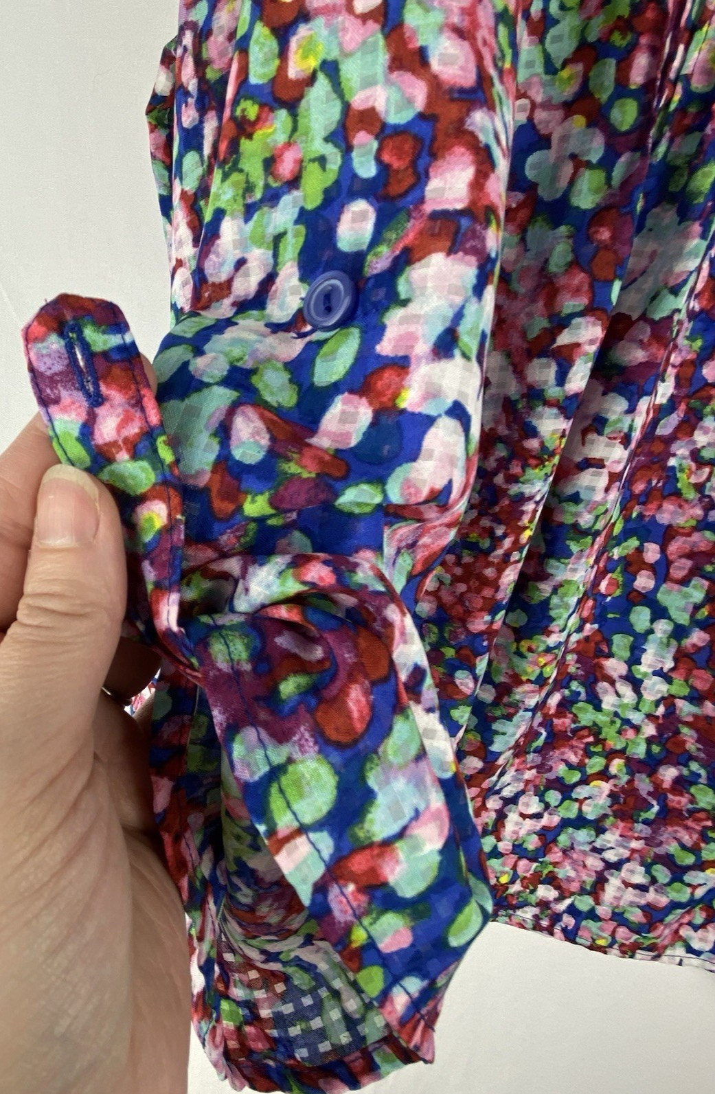 Notations Blouse Women's 3X Split Button Neck Ple… - image 5