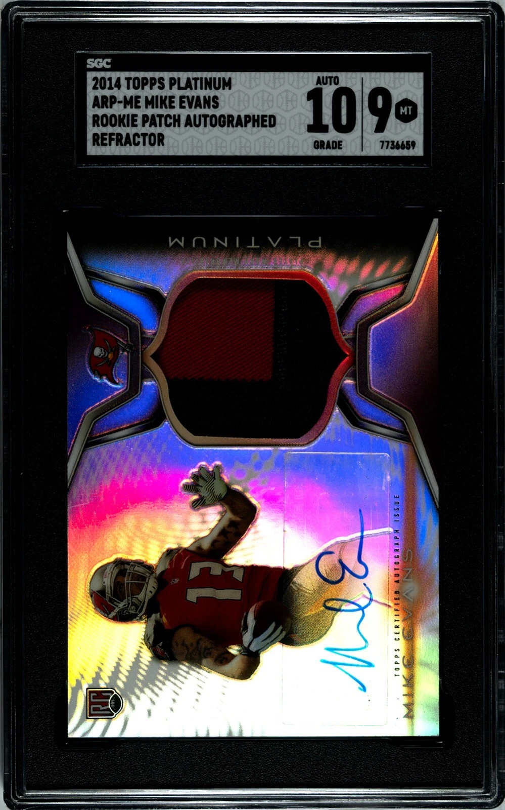 Mike Evans Topps Platinum Autograph Rookie Patch #ME Green Refractor