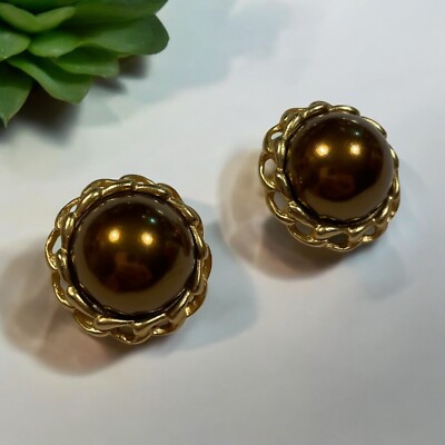 Vintage Carolee Gold and Copper Tone Clip Earrings
