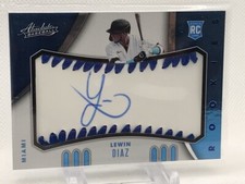 2021 Absolute Rookie Baseball Material Signature Blue RC Lewin Diaz Marlins /50