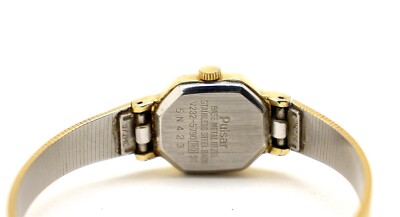 ゴールドブレード PLUS PJ-2PLUS PULSAR Gold Tone Square Dial Women's Watch V232-5790 NEEDS Battery