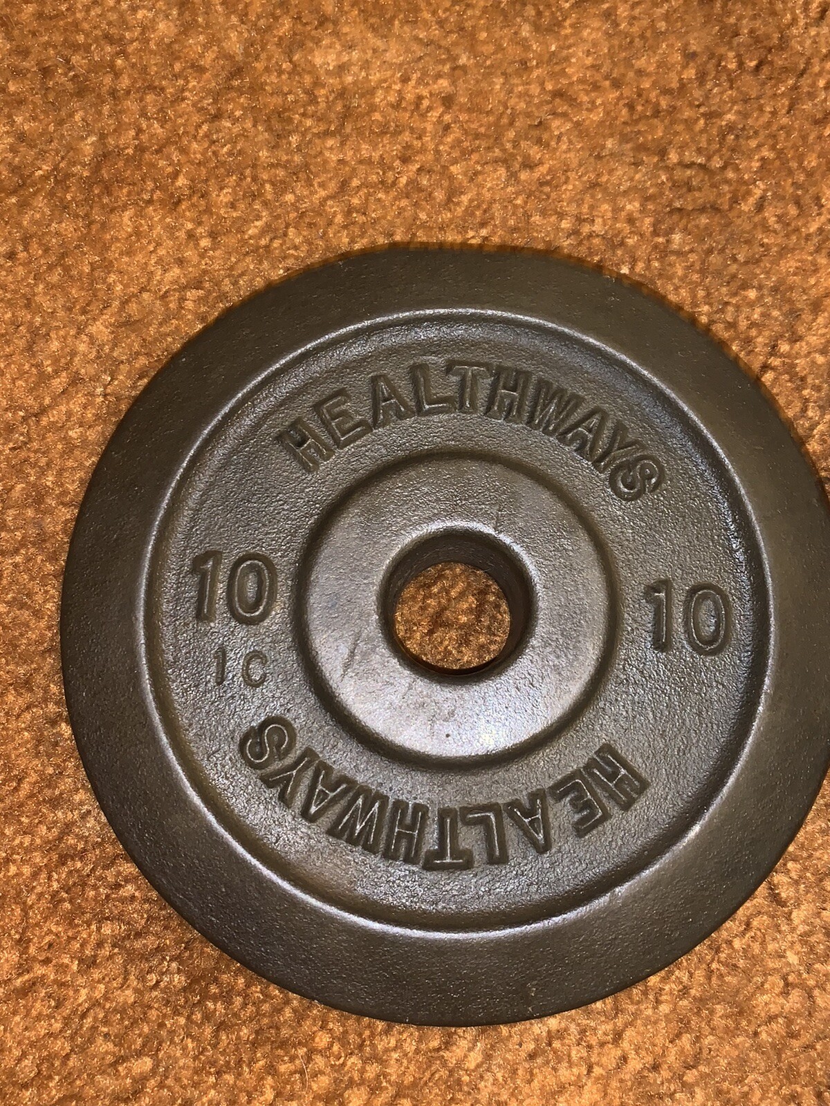 VINTAGE HEALTHWAYS BARBELL WEIGHT PLATES 10lb Barbell Weights 1C 2C