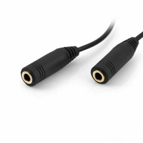 Cable 3.5mm Stereo Audio Male to 2 Female Headphone Mic TRRS Y Splitter Wire - Image 4 of 4