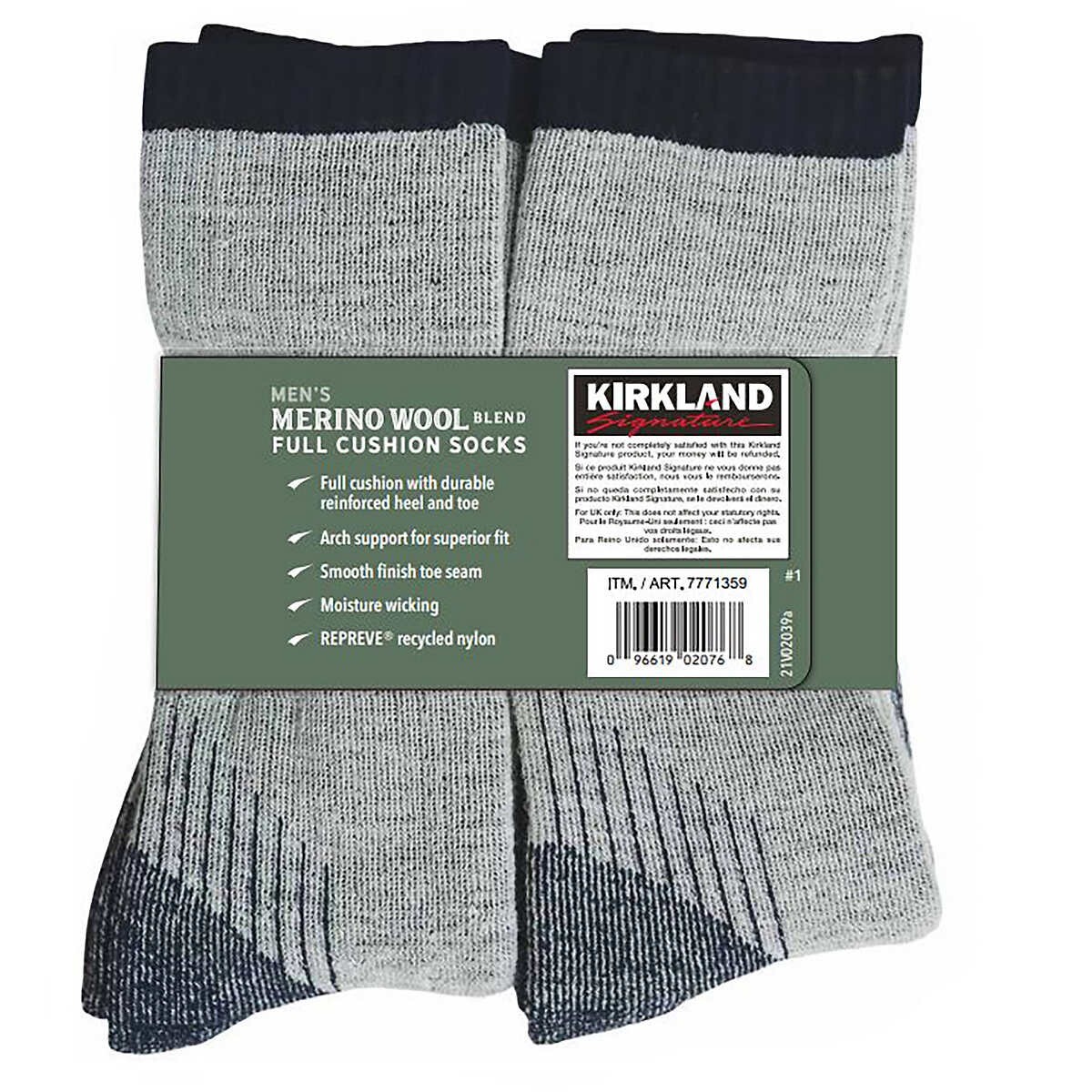 Kirkland Signature Men's Merino Wool Blend Socks, 6pair FREE