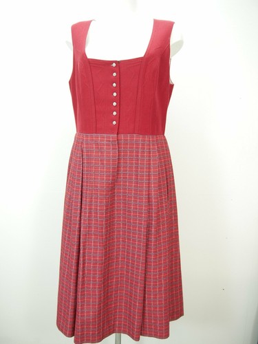 Distler Original Baumwolle rot mit Wienernaht fesches Dirndl mit Schürze Gr.46 - Bild 5 von 8