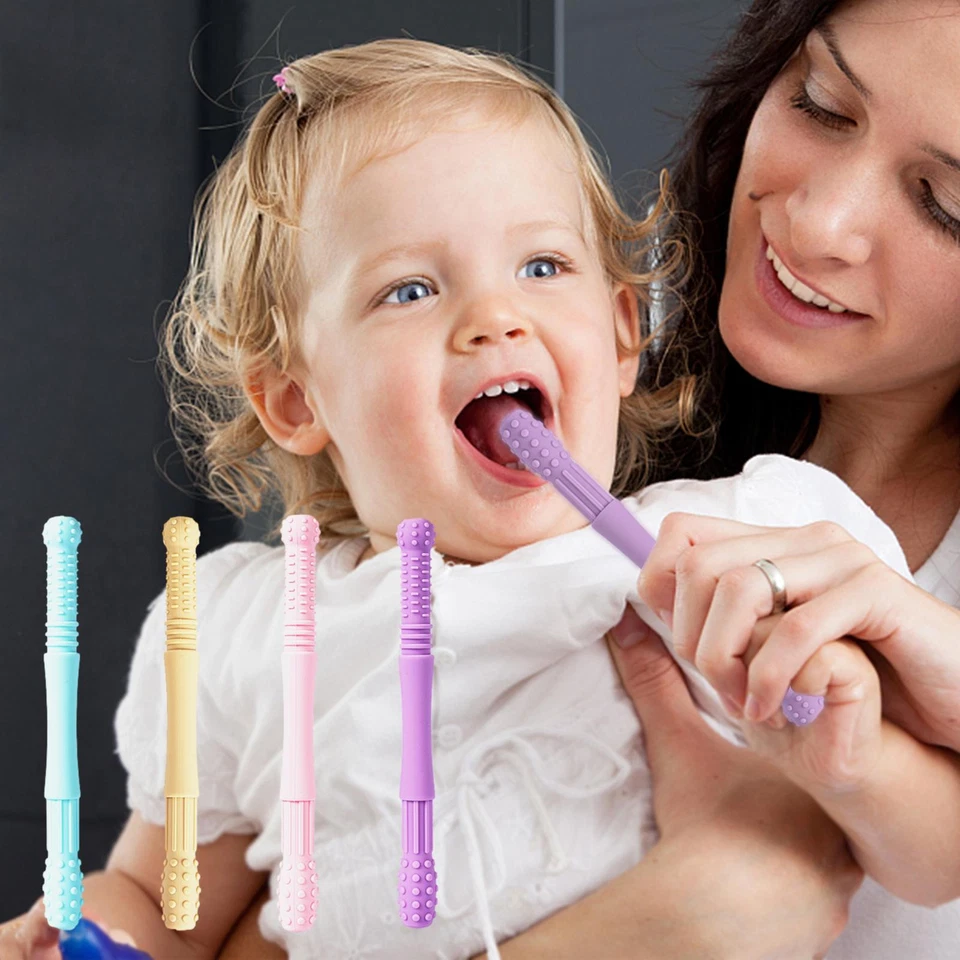 Tubo de dentición de silicona para dientes de bebé juguete anti-comer mano molar palo juguetes Foto 2 de 4