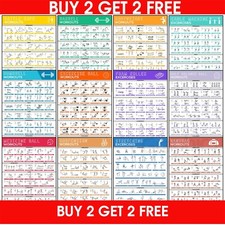 GYM WORKOUT POSTERS Exercises Dumbbell Barbell Kettlebell Cable Machine A4 A3