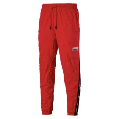 Puma Avenir Woven Track Pants XXL 2XL Red Black Tapered New NWOT