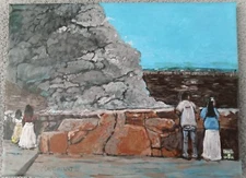 Kilauea Eruption 9" X 12" Acrylic on Canvas (wrap around) Signed By Mike Bryant