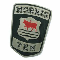 Neu Stahl Schwarz Verchromtes Morris Ten Bonnet Monogramm Emblem Logo Badge