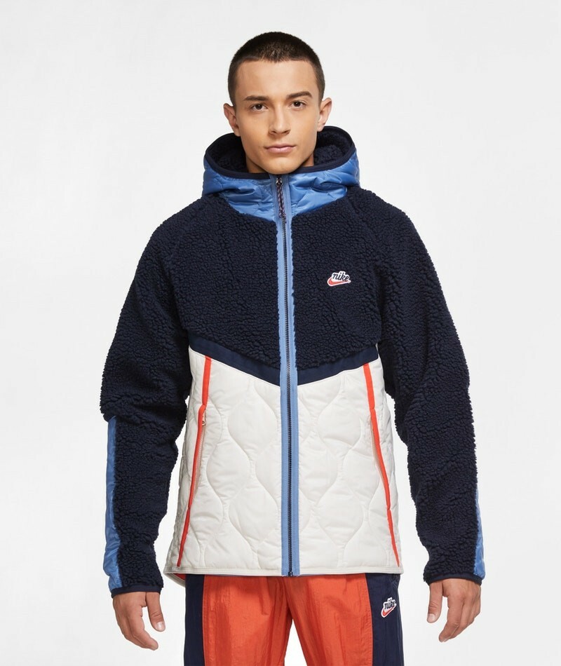 Nike Sportswear Heritage Fleece Jacket Sz M Obsidian Light Nike Sportswear Heritage Fleece Jacket Sz M Obsidian Light