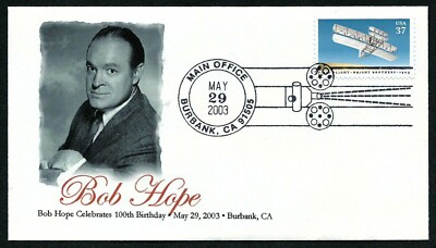 USA, SCOTT #3783, EVENT COVER - BOB HOPE 100th BIRTHDAY, WRIGHT FLYER, YEAR 2003