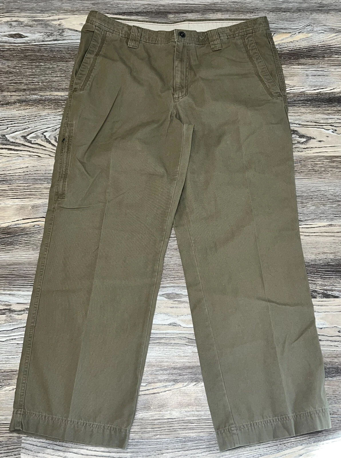 Columbia Men's Size 38x30 Pants Canvas Outdoor Khaki Cargo Tan Taupe Flat Front