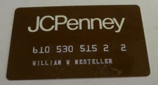 JCPenney Credit Charge Card - Signed Vintage Expired Collectible B