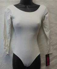 Eurotard Microfiber Long Sleeve Leotard Style 44265 White Dance Liturgical